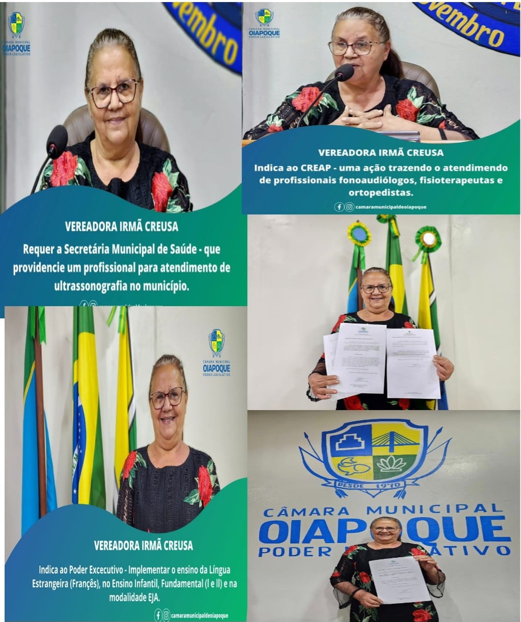 Na 20ª Sessão Ordinária Deliberativa, realizada nesta terça-feira (22/08), a Vereadora Irmã Creusa, apresentou as seguintes proposituras: