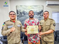 Na manhã desta sexta-feira (06/10), o Presidente da Câmara Municipal de Oiapoque - Vereador  Ueslei Teles, recebeu na Câmara Municipal, o Sargento Matos e Sargento Marlon Reis do Corpo de Bombeiros Militar do 7° Grupamento.